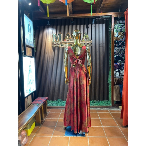 Crimson Bloom Maxi Gown